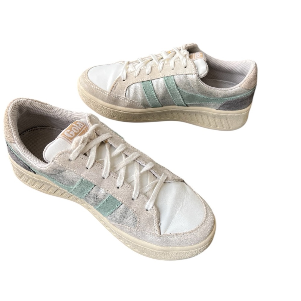 Gola Superslam Blaze sneakers in Silver Green Mist Feather Grey Women’s 6 SOOL - Picture 3 of 10